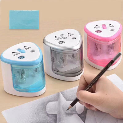 New Automatic pencil sharpener Two-hole Electric Switch Pencil Sharpener stationery Home Office School Supplies - Korvel