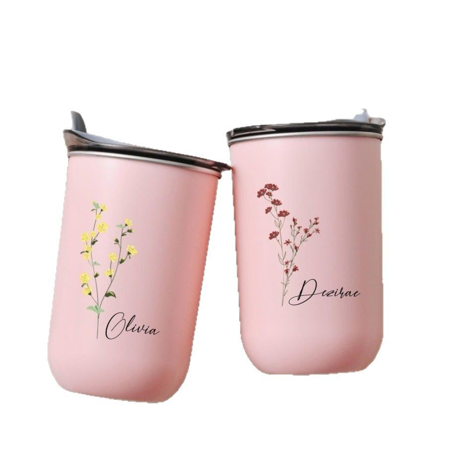 Customized personalized bridesmaid gift with floral cover high-value wine glass - Korvel