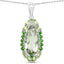5.54 Carat Genuine Green Amethyst & Sterling Silver Pendant