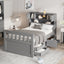 Twin Size Captain Platform Bed Frame with Storage in Gray