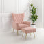 Modern Accent Chair with Ottoman, Comfy Armchair for Living Room Bedroom  Apartment  Office (Pink) - Korvel
