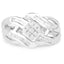 Anillo Cruzado de Diamante Blanco de 0.62 Quilates en Plata Esterlina