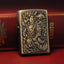 Retro Windproof Kerosene Lighter with Bronze Relief Design