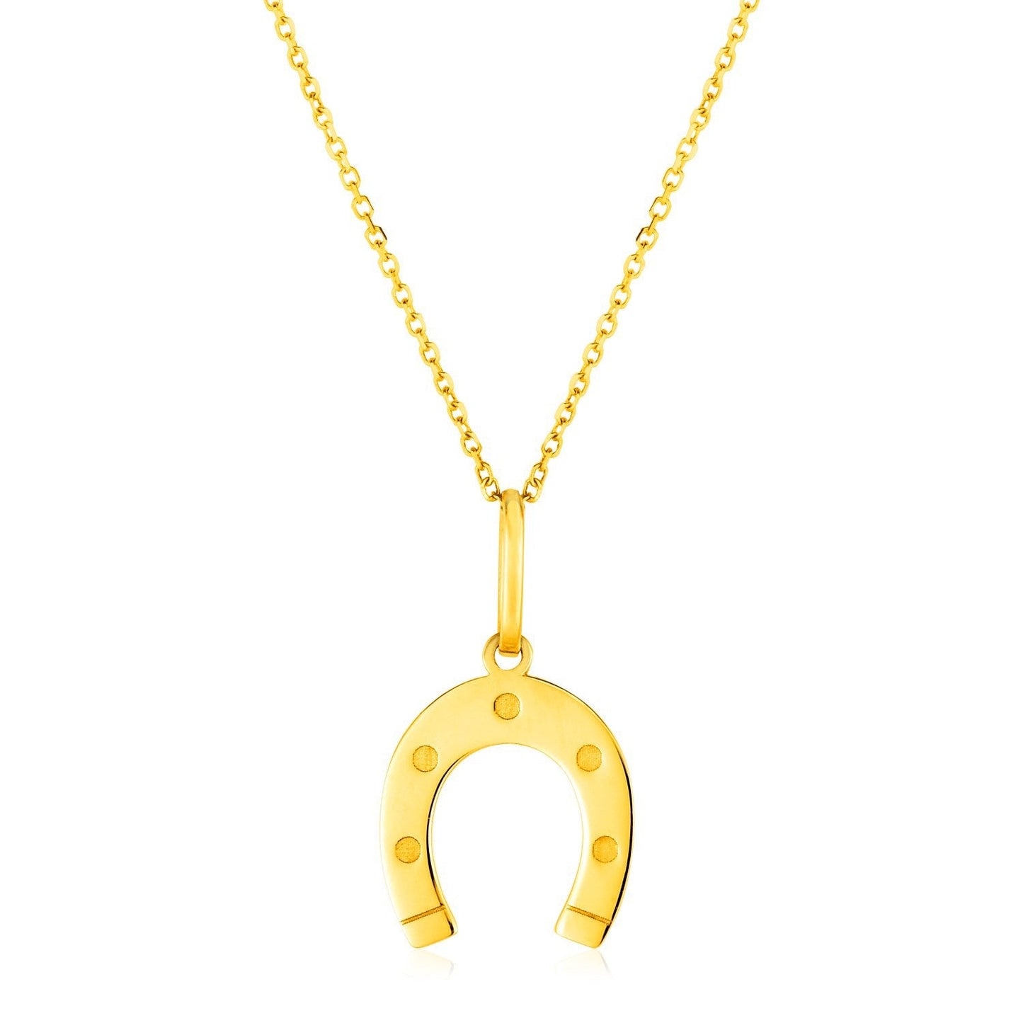 14K Yellow Gold Horseshoe Necklace