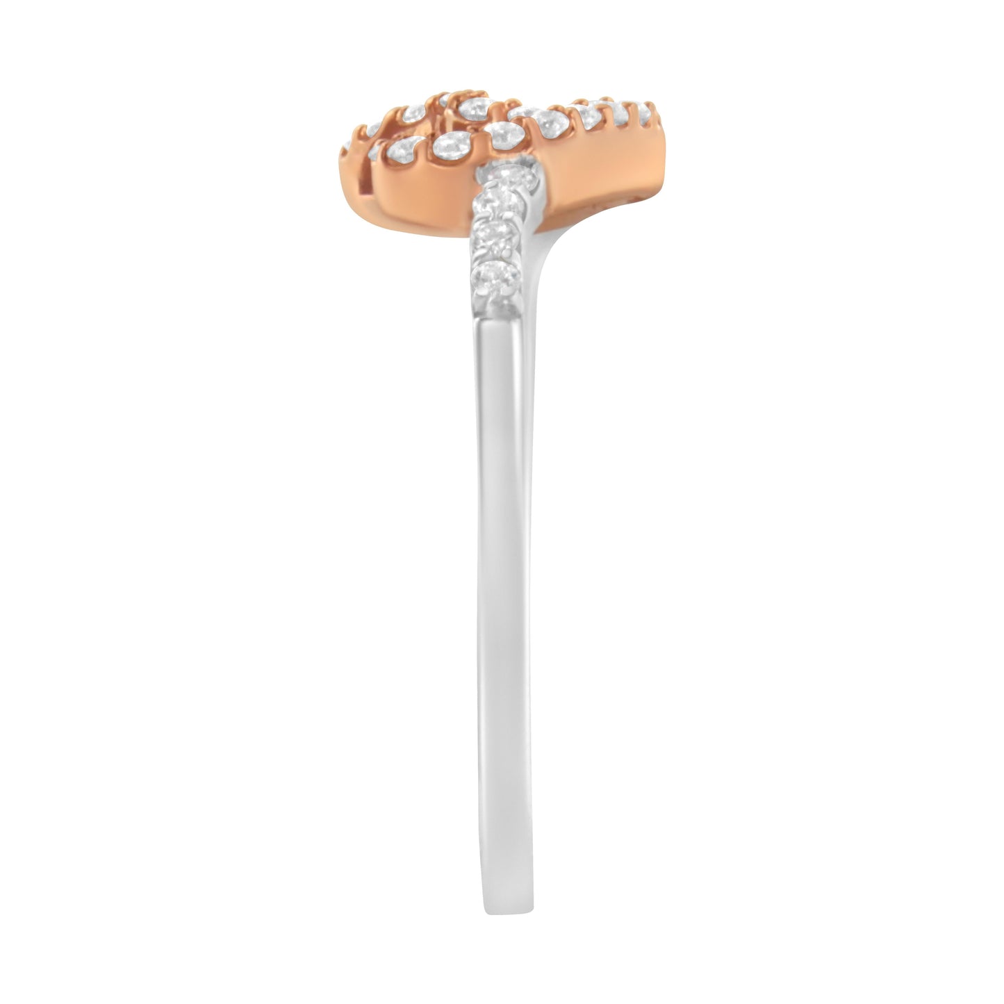 Bague cocktail en diamant en or bicolore 10K - Taille 6-1/2