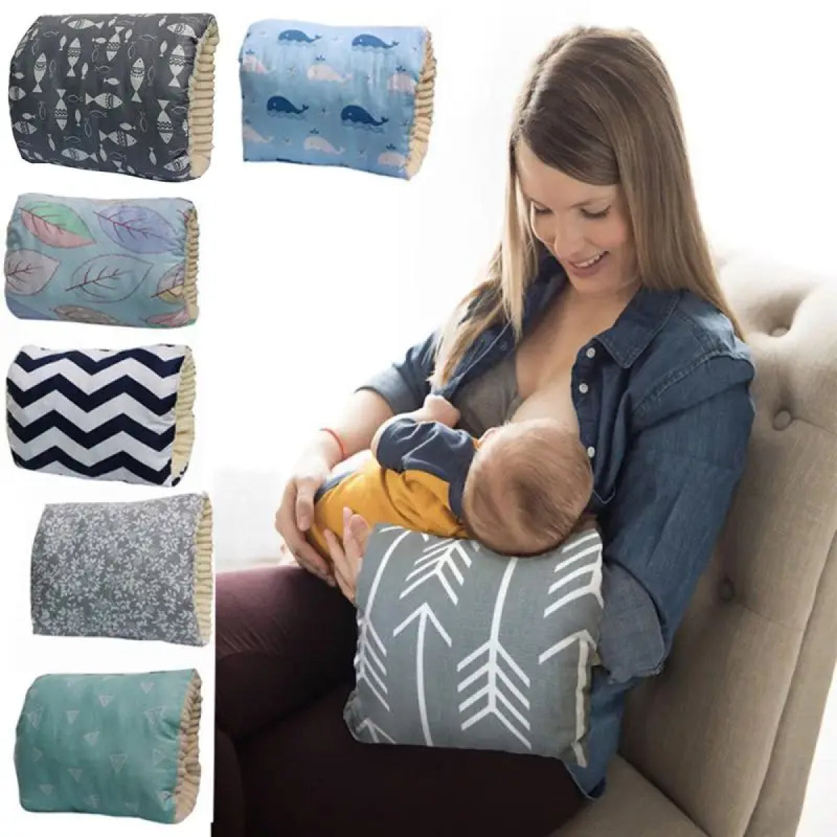 Adjustable Baby Cotton Nursing Arm Pillow Breastfeeding Washable Baby Infant Nursing Breastfeeding Pillow Cushion Arm Pad - Korvel
