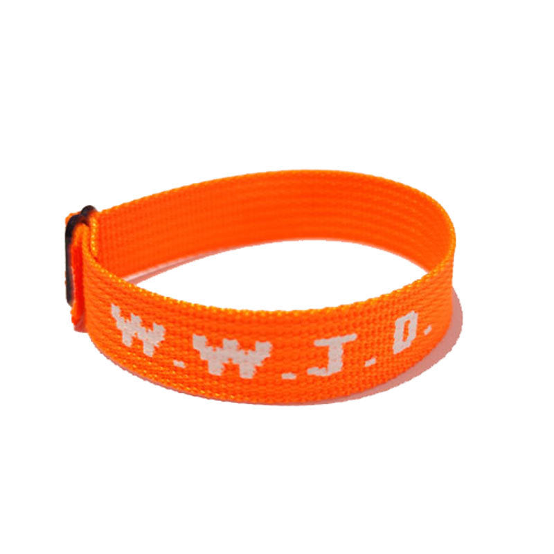 Alphabet Jacquard Printed Wrist Strap Bracelet Strap Unisex WWJD Bracelet Adjustable Bracelet - Korvel