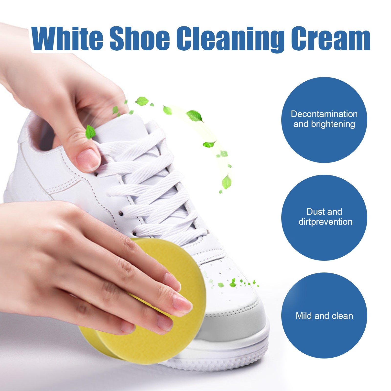Little White Shoes Cleaning Cream, Little White Shoes Clean Stains Shoes Edge Yellow Free Wash Whitening Cleaning Cream - Korvel