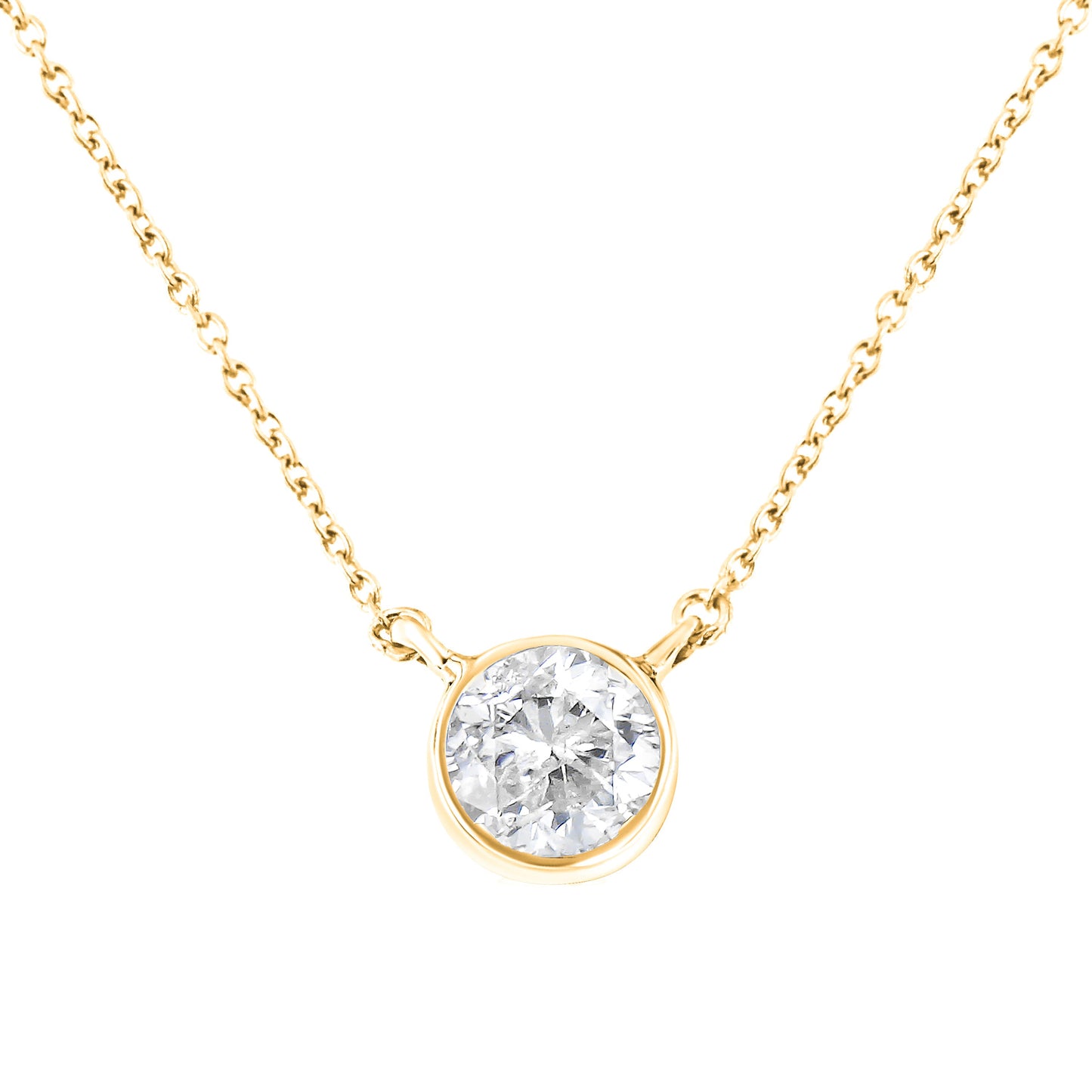 Collier Pendentif en Argent Sterling 0,5 Cttw avec Diamant en Monture Bezel