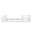 Twin Size Floor Bed with Storage Footboard and Guardrail, White - Korvel