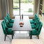 Ensemble de chaises de salle à manger en velours tufté premium - Vert