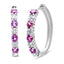 Pendientes de aro de oro blanco de 10 quilates con diamantes y zafiros azules