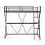 Premium Twin Size Loft Bed with Desk and Guardrails - Black