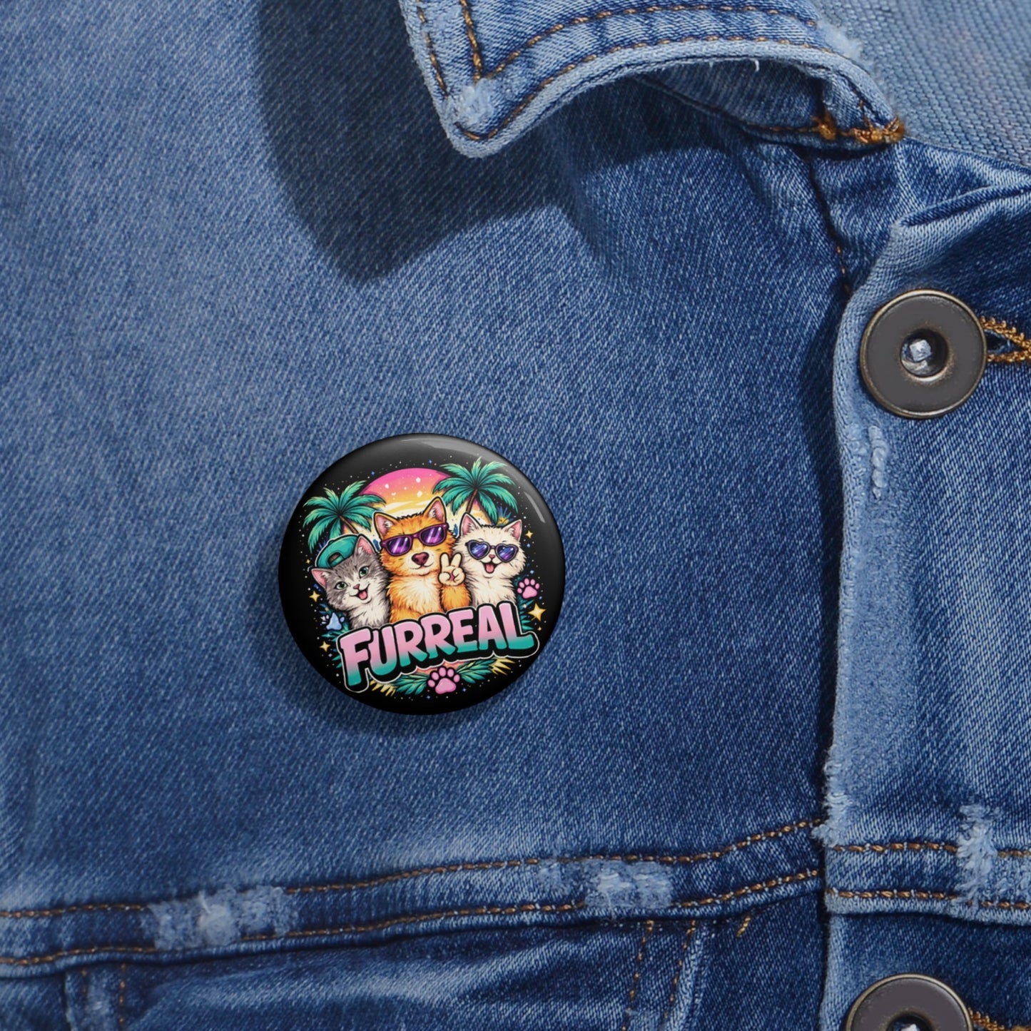 Furreal Pinback Button - Bold Retro Accessory