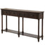 TREXM Espresso Console Table with Storage Drawers