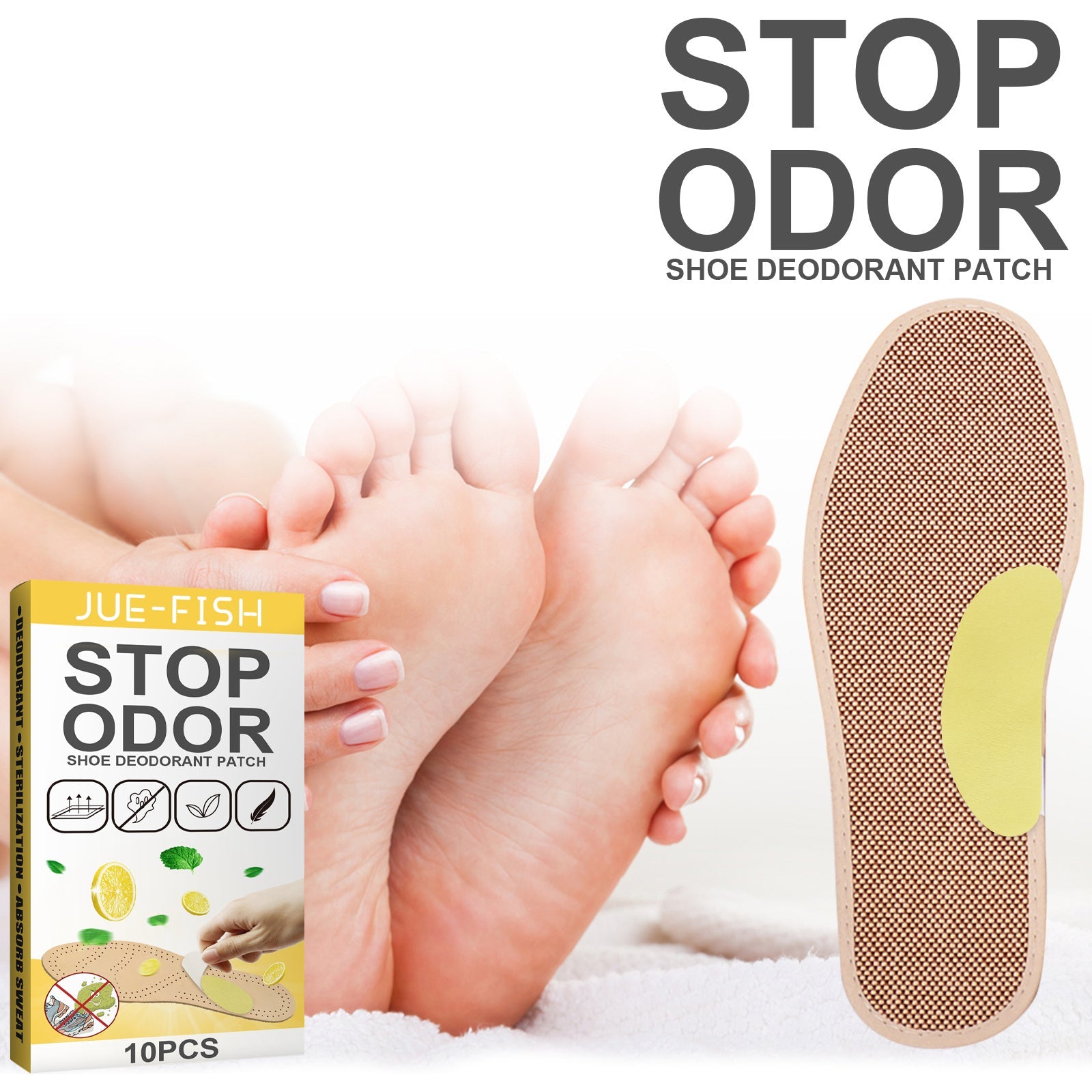Deodorant Stickers For Shoes, Fresh, Remove Odor And Prevent Foot Odor Foot Sweat Sports Shoes Smelly Insole Sticker - Korvel