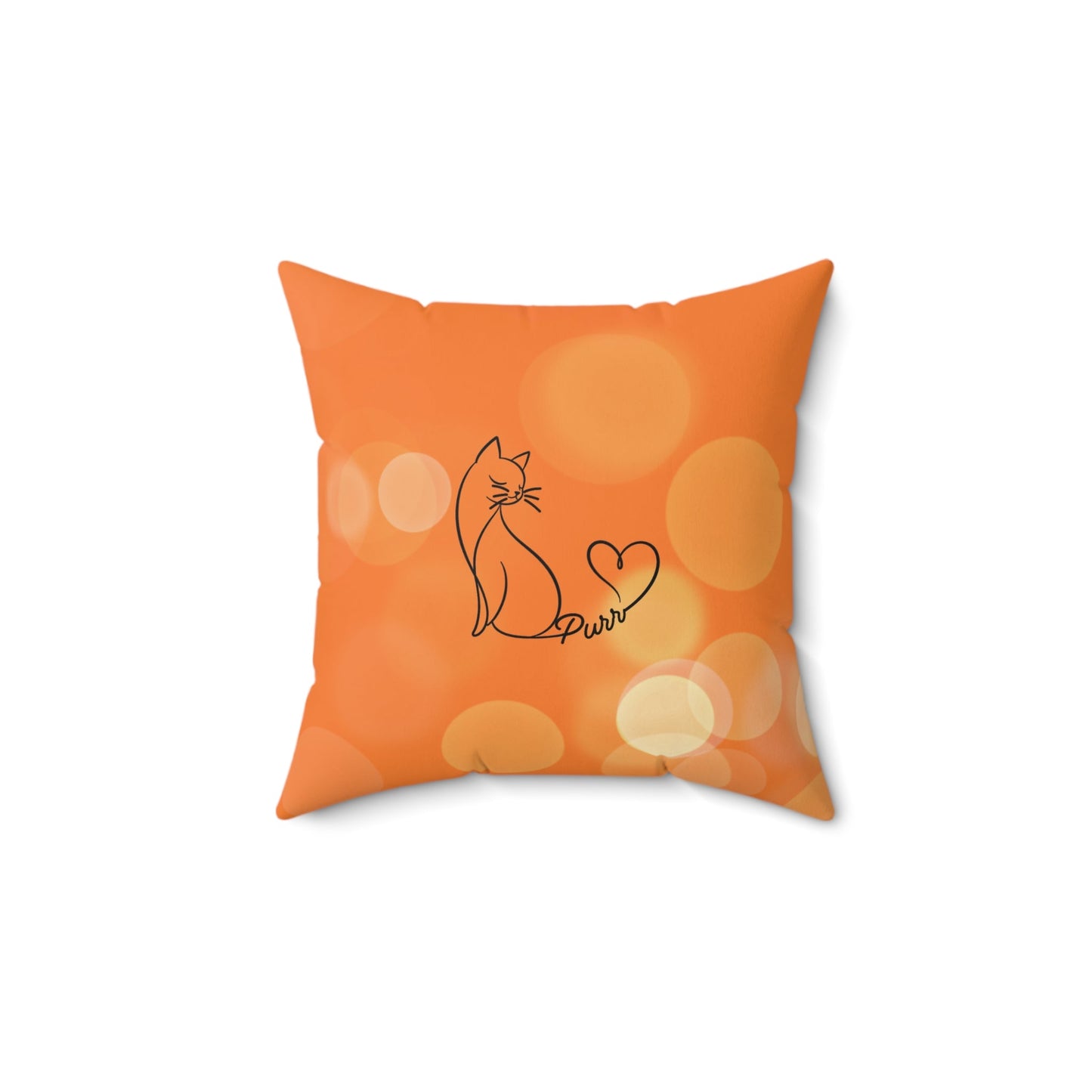 Cojín decorativo de arte lineal de gato Purr | Acento minimalista para amantes de los gatos