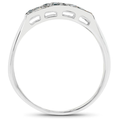 Bague de fiançailles en argent sterling avec diamant bleu véritable de 0,48 carat