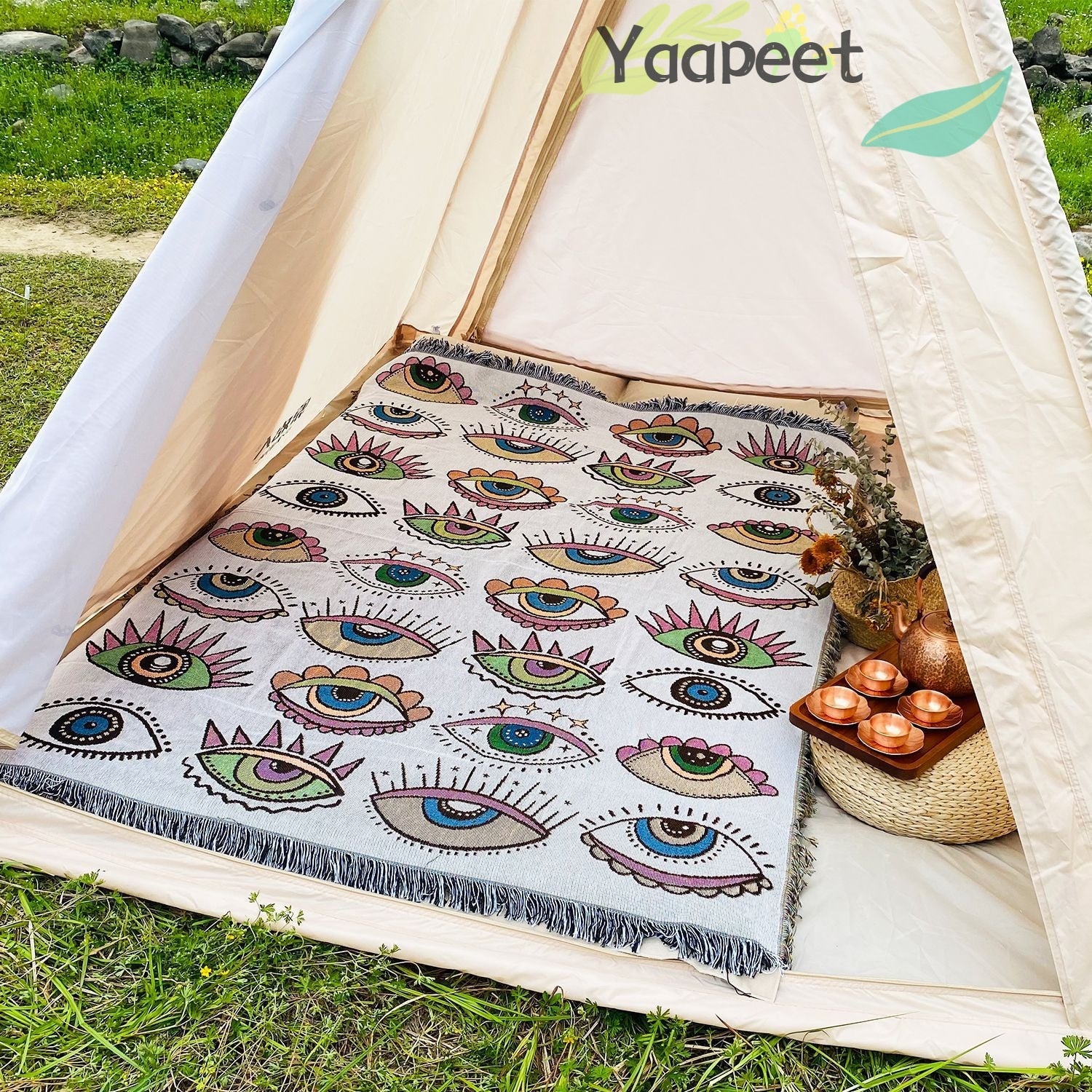 Evil Eye Beach Blanket Fashion Towel Camping Mat Picnic Rug Demon Eye Home sofa Throw Blanket Camp Tent Outdoor Deco - Korvel