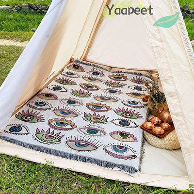 Evil Eye Beach Blanket Fashion Towel Camping Mat Picnic Rug Demon Eye Home sofa Throw Blanket Camp Tent Outdoor Deco - Korvel