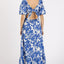 Charming Summer Floral Puff Sleeve Dress with Cutout Back – A Unique Blend of Elegance and Playfulness - Korvel