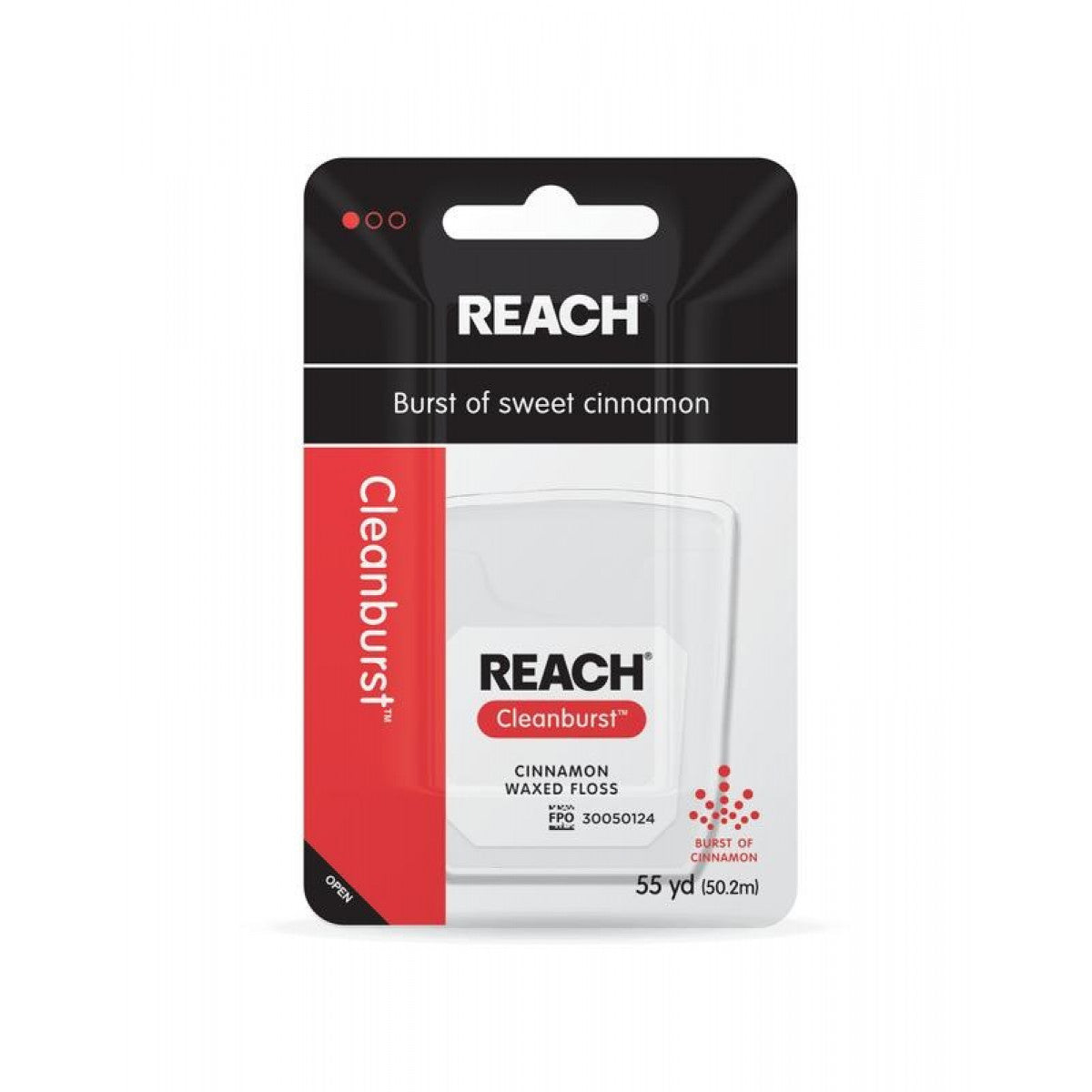 Palillos de Hilo Dental Cerado Reach con Sabor a Canela - 55 Yardas