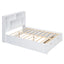 Full Size Platform Bed with Storage Headboard and 2 Drawers, White - Korvel