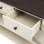 Table Console Rétro avec Étagères Ouvertes - Espresso et Beige