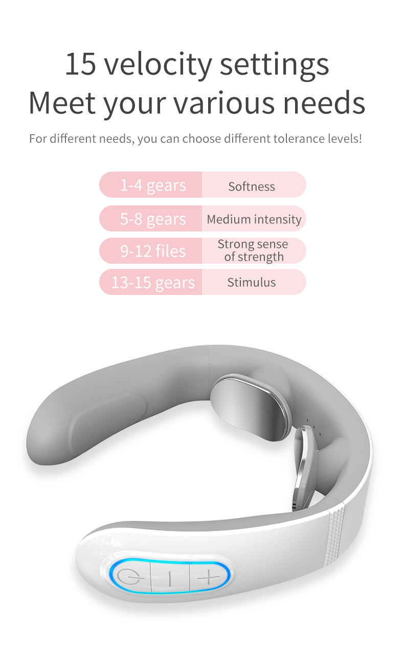 Massager de cou EMS portable en U avec chaleur et 10 modes