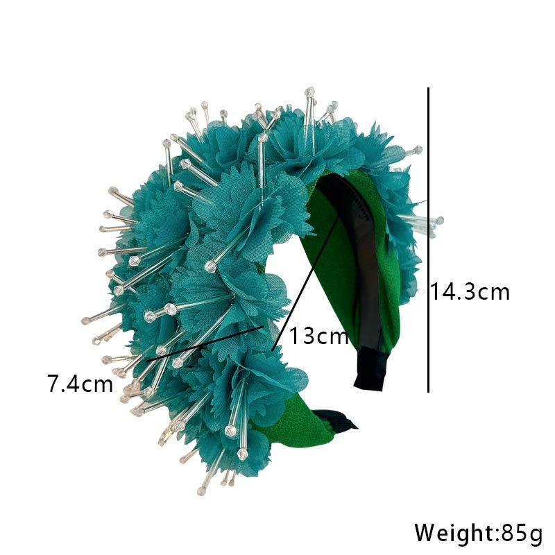 Elegant Wide Edge Fabric Crystal Headband