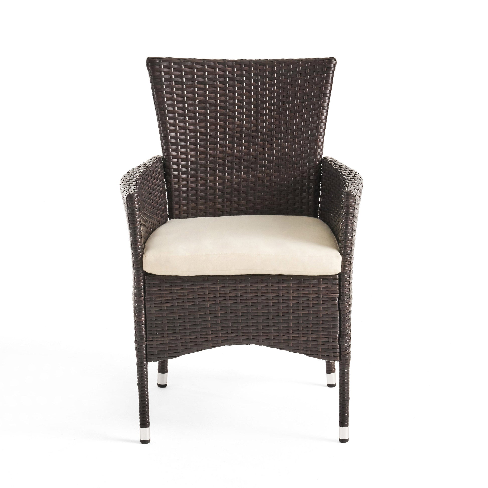 Clementine Outdoor Multibrown PE Wicker Dining Chairs (Set of 2) - Korvel