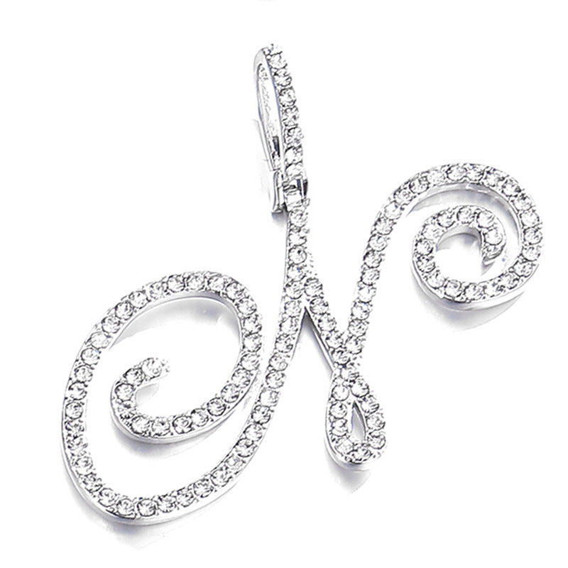 Hip Hop Grass Letter Pendant with Cuban Chain
