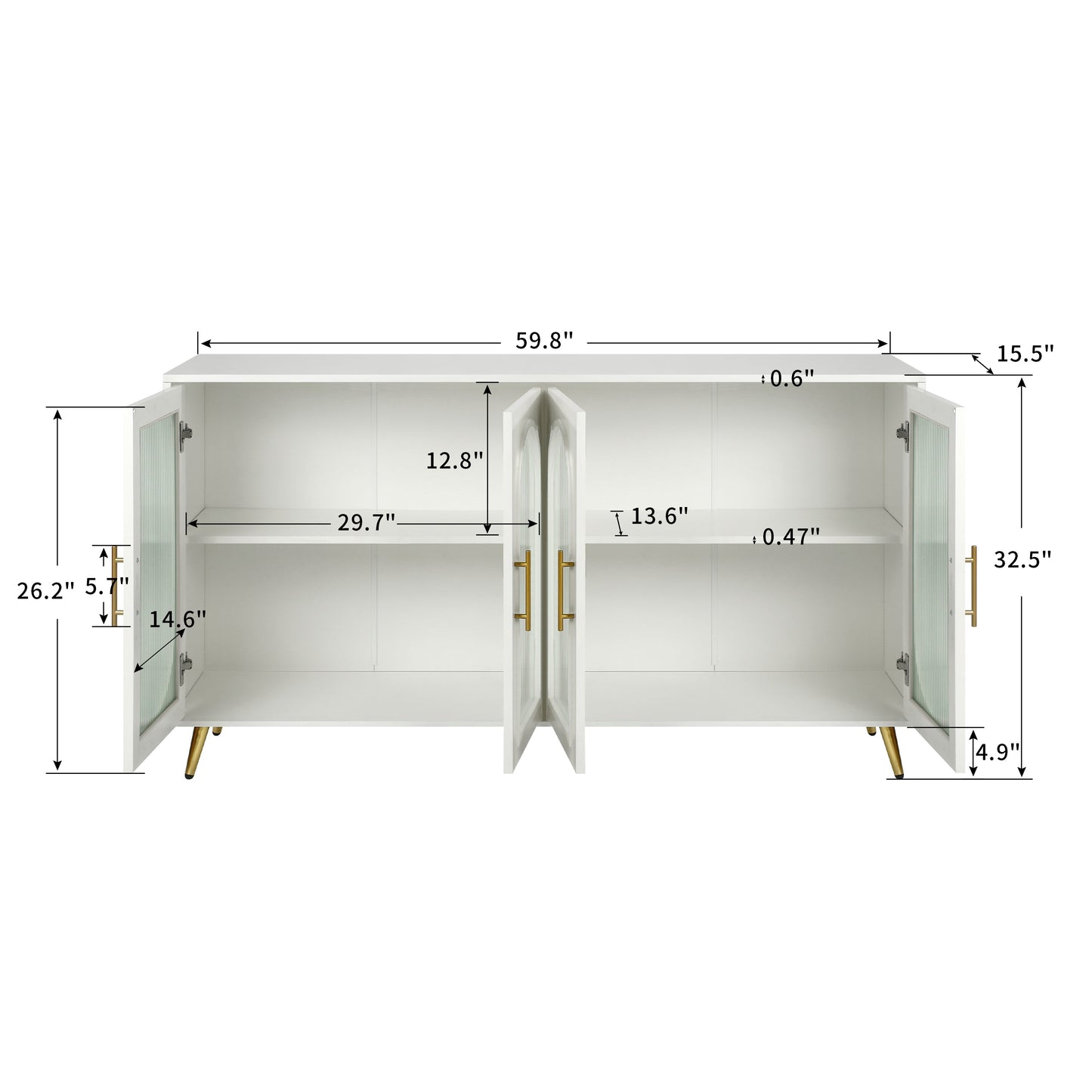 Premium Wood TV Stand for 65+ Inch TVs with Storage