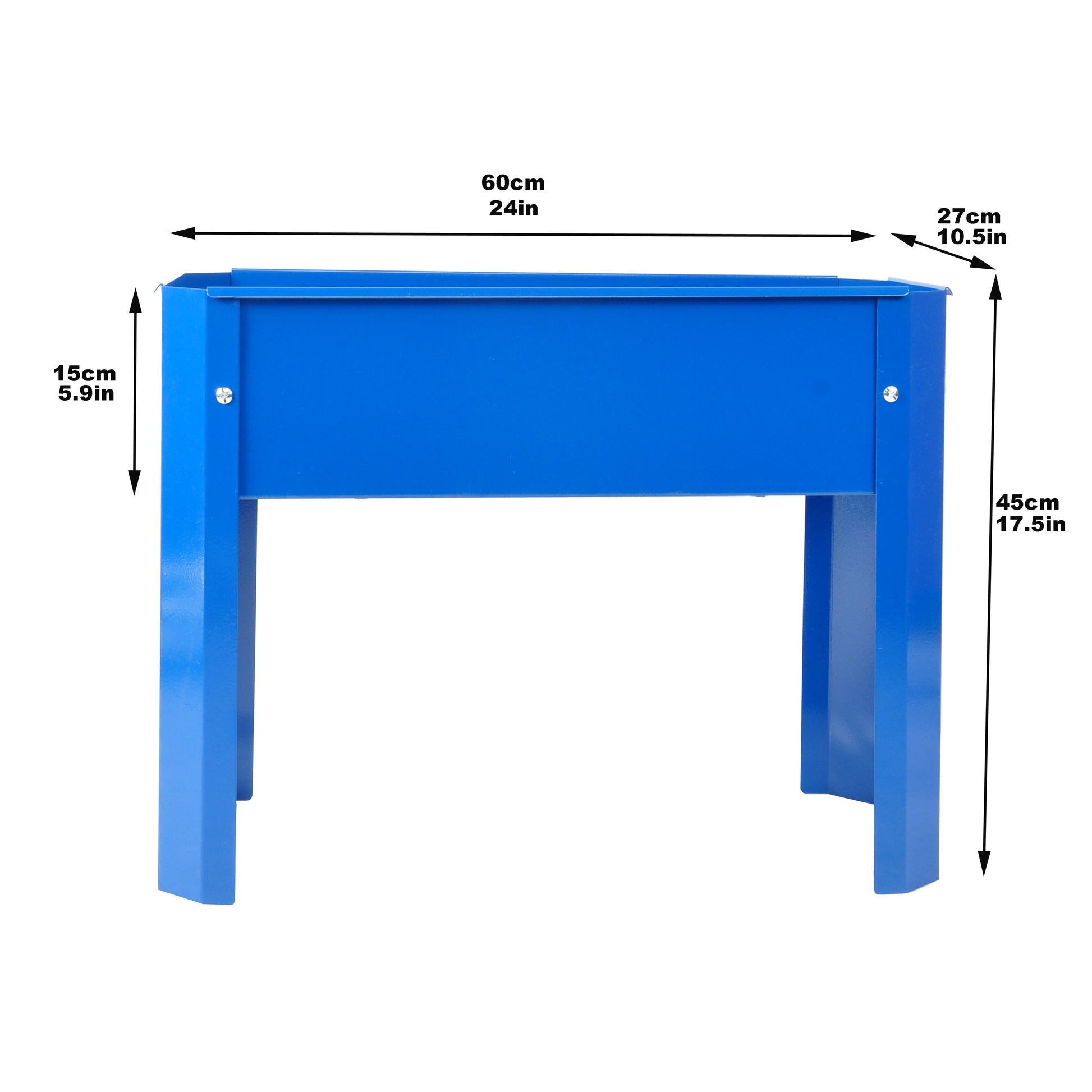 Elevated garden bed metal elevated outdoor flowerpot box suitable for backyard and terrace large flowerpot flower(Blue*2） - Korvel