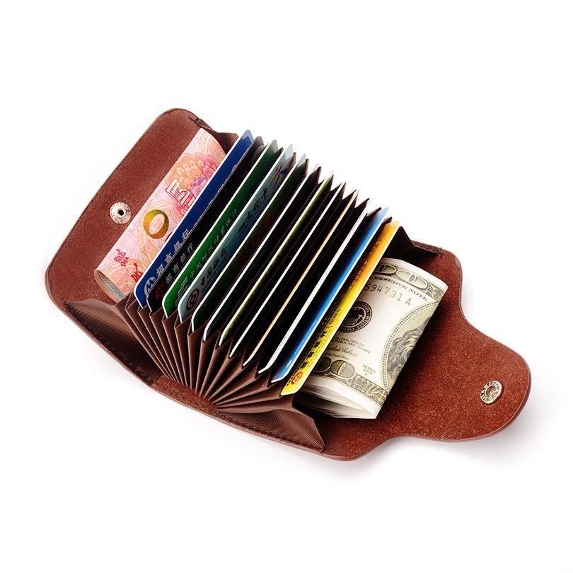 Billetera de Cuero Genuino para Hombres y Mujeres