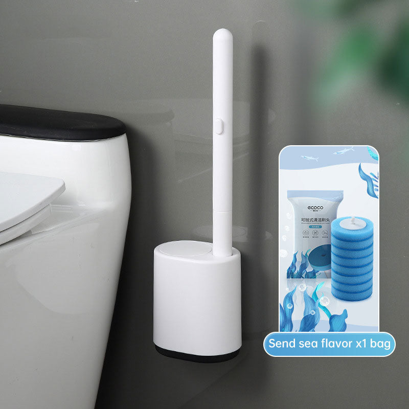 Wall Mounted Disposable Tool with No Dead Corners for Cleaning Bathroom and Toilet Brushes - Korvel