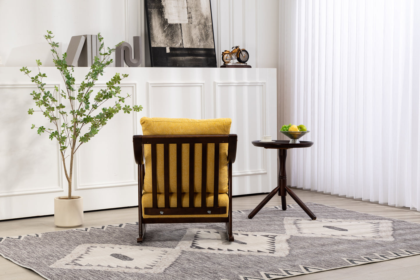 Mid Century Modern Upholstered Glider Arm Chair