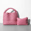 Bolso de Cubo de Cuero Suave Tejido a Mano para Mujeres