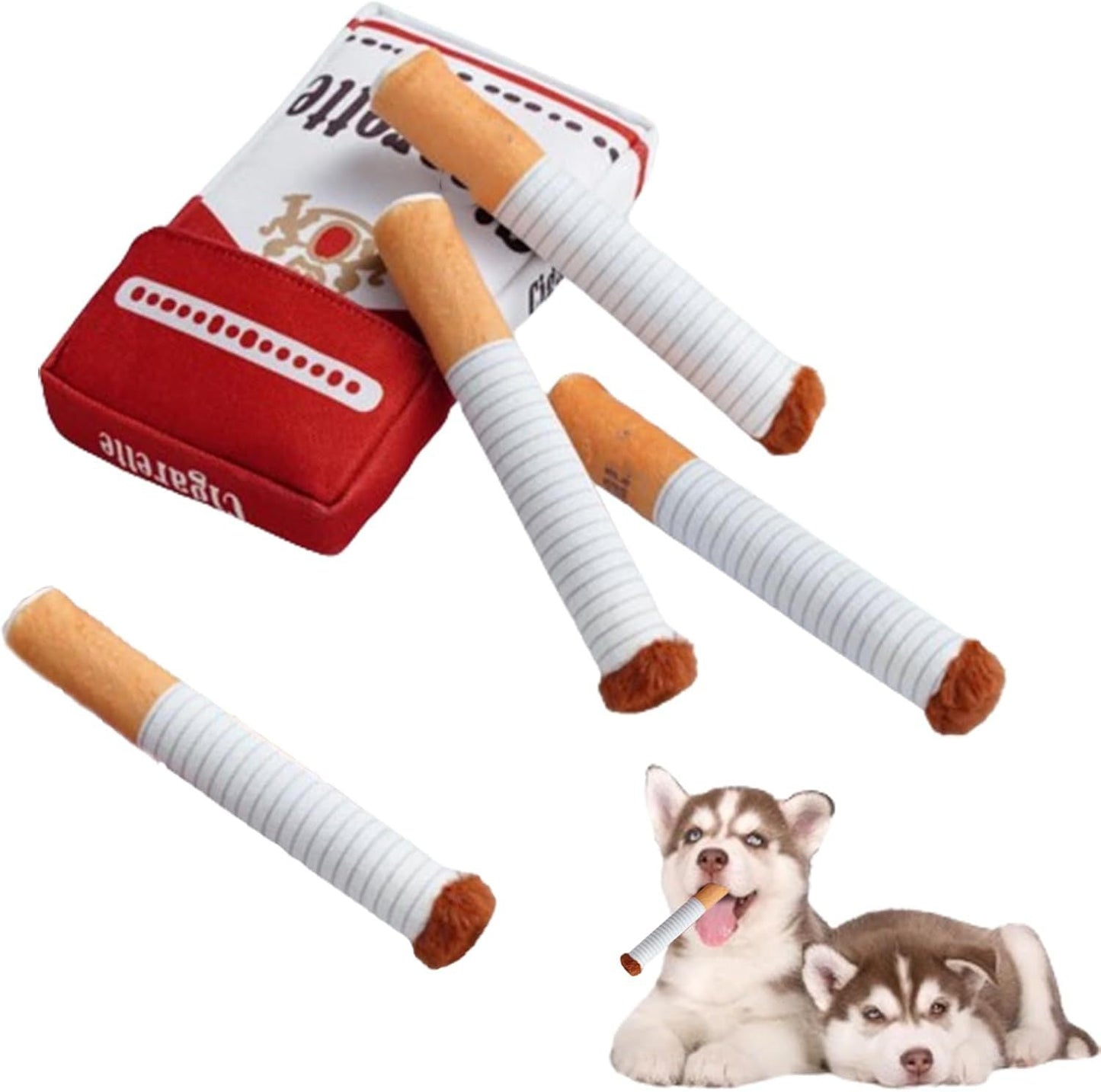 Dog cigarettes with box, sound making toys, pet toys, bite resistant and grinding plush toys, cat supplies - Korvel