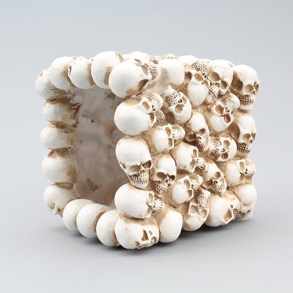 Square small skull pen holder storage desktop storage bucket home storage potted plants - Korvel