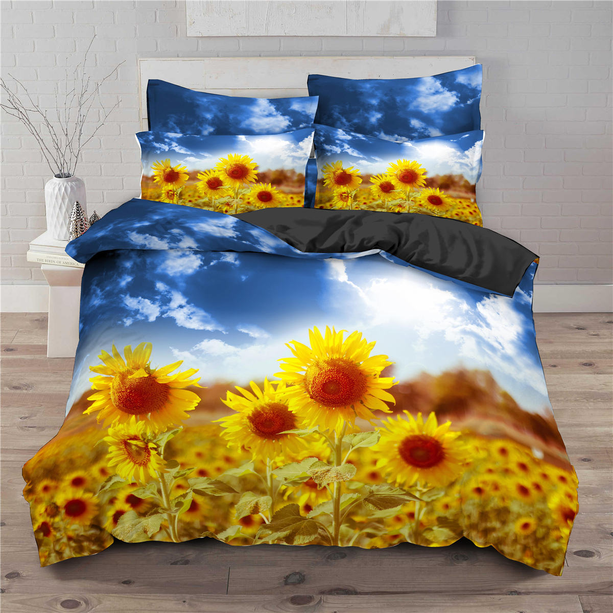 Sunflower 3D digital print set of 3 pieces/2 pieces - Korvel