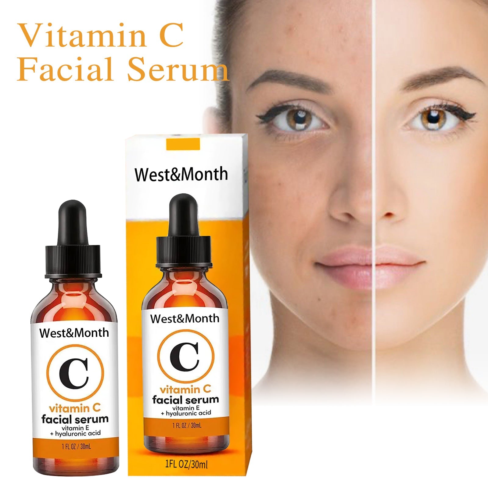Vitamin C Face Serum, Anti-Aging Fade Facial Spots Wrinkles Brightening Skin - Korvel