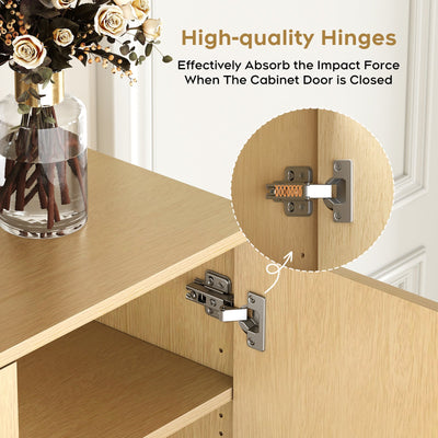 Shoe Storage Cabinet with Adjustable Plates Natural doors - Korvel
