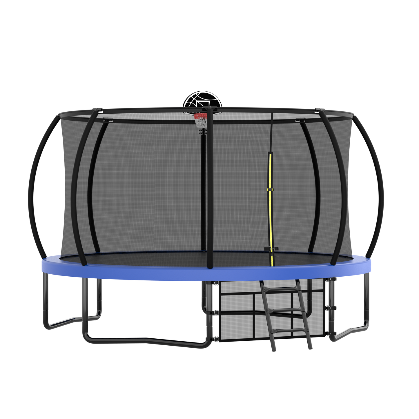 Trampolín para niños de 12 pies con red de seguridad y escalera