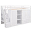 Functional Loft Bed with Storage and Shelves in White