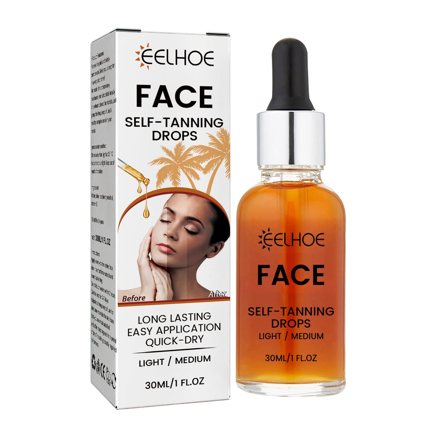 Gouttes auto-bronzantes pour le visage premium avec bronzant naturel