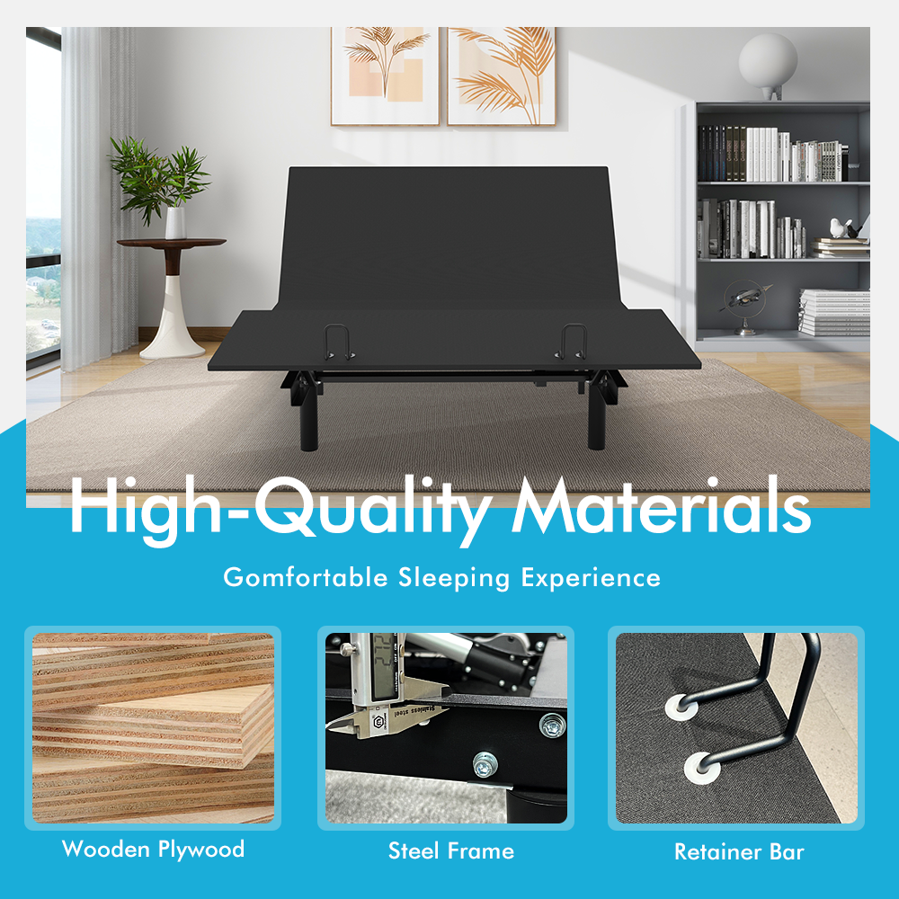 J300 Adjustable Bed Base Frame - Twin XL - Tilt - Zero Gravity - Underbed Lighting - Wireless Remote Control - A-Type-C Type - Korvel
