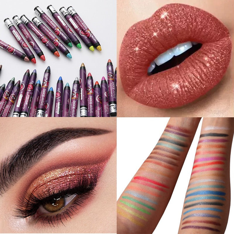 KISS SUSY 36 color eye shadow pencil stick lip pencil 2 in 1 is not easy to smudge - Korvel