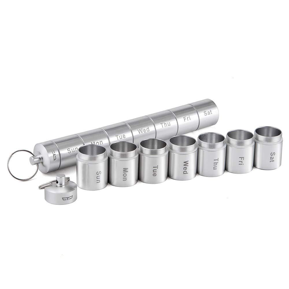 Sealed Waterproof 7 Days Split Aluminum Alloy Metal Medicine Box - Korvel