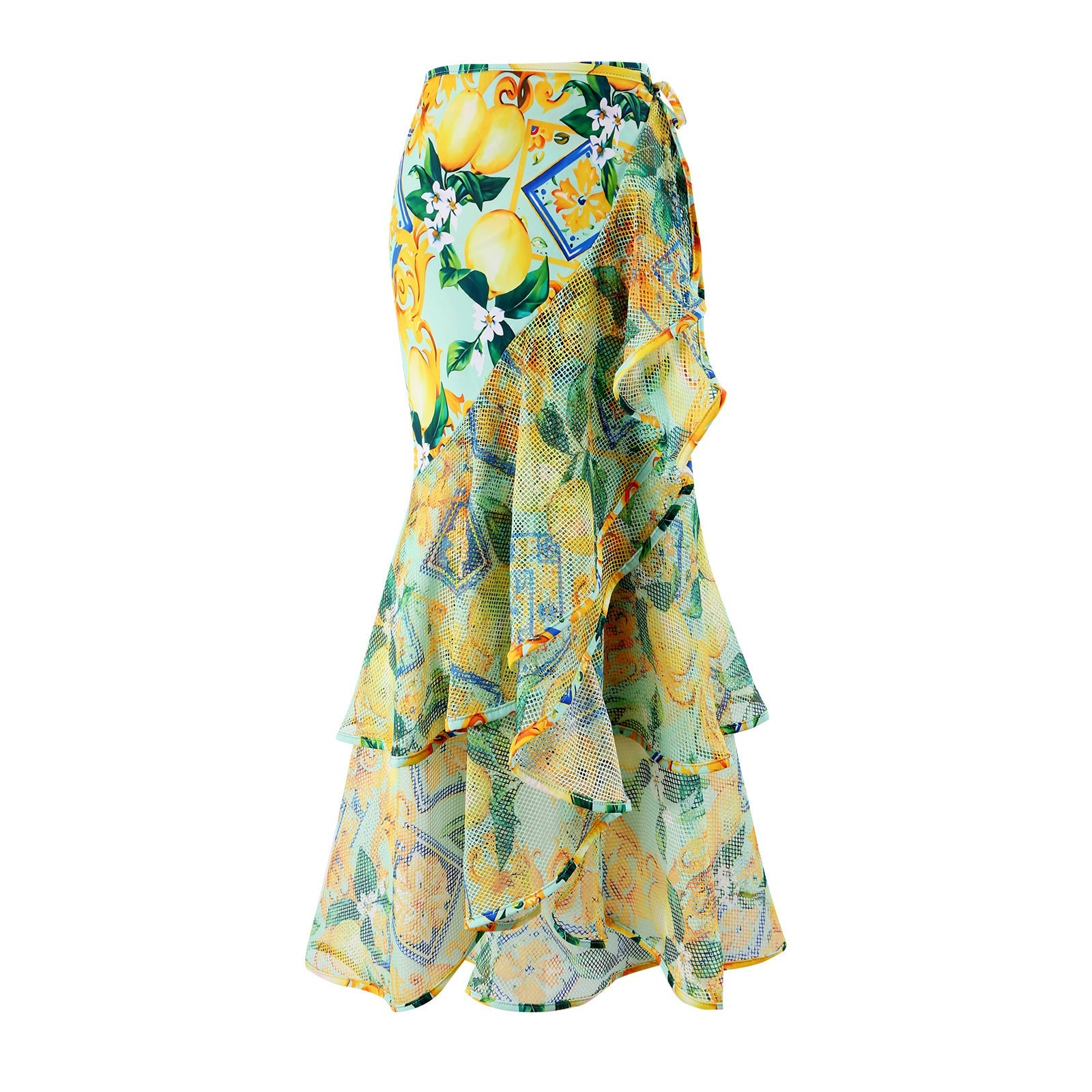 Conjoined conservative fly edge cover belly slimming sexy skirt style swimsuit women's wrapped skirt set - Korvel